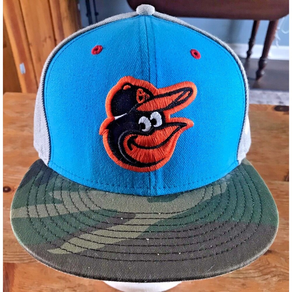 Baltimore Orioles Hat New Era Fitted Blue Gray Camo Cap MLB By You Unique 7 1/4